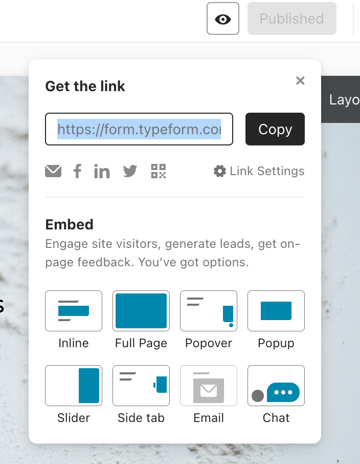 Embed forms from Typeform