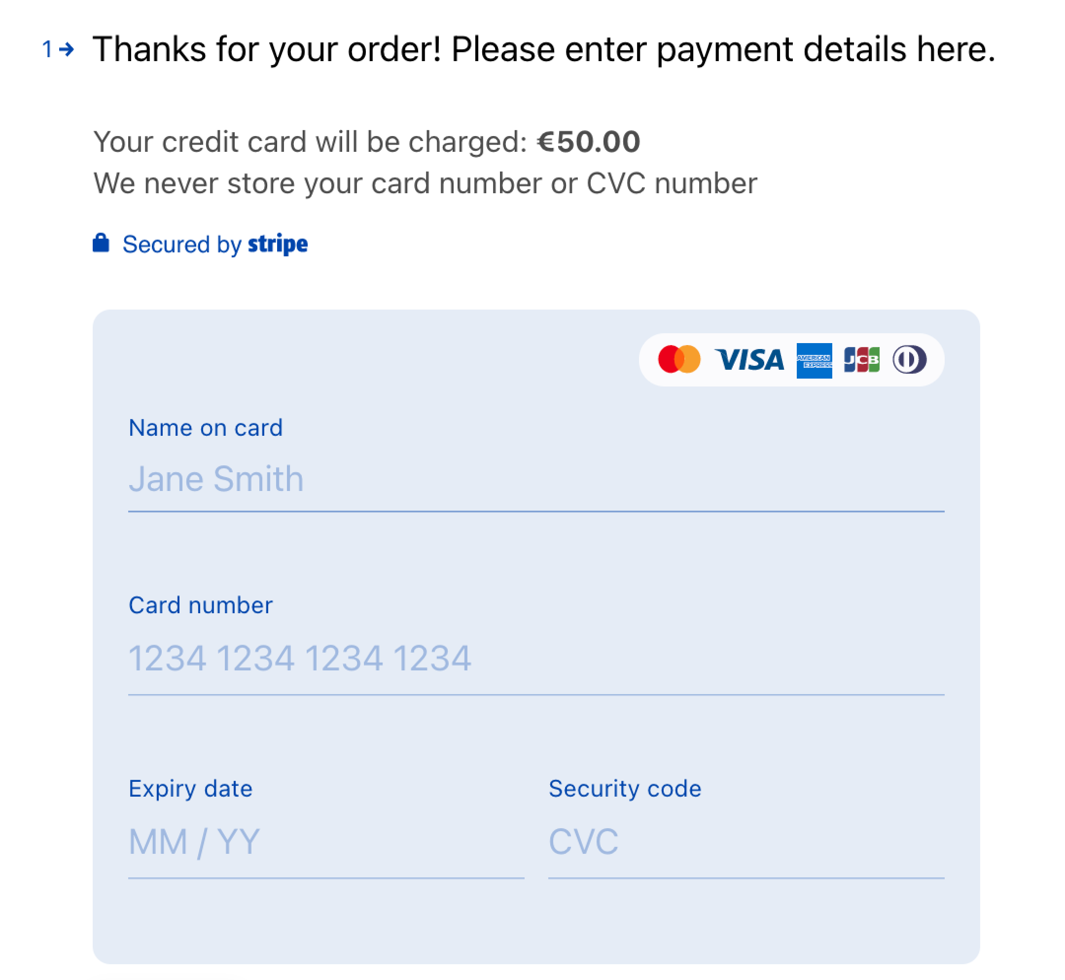 Payment Question Stripe Integration Help Center Typeform