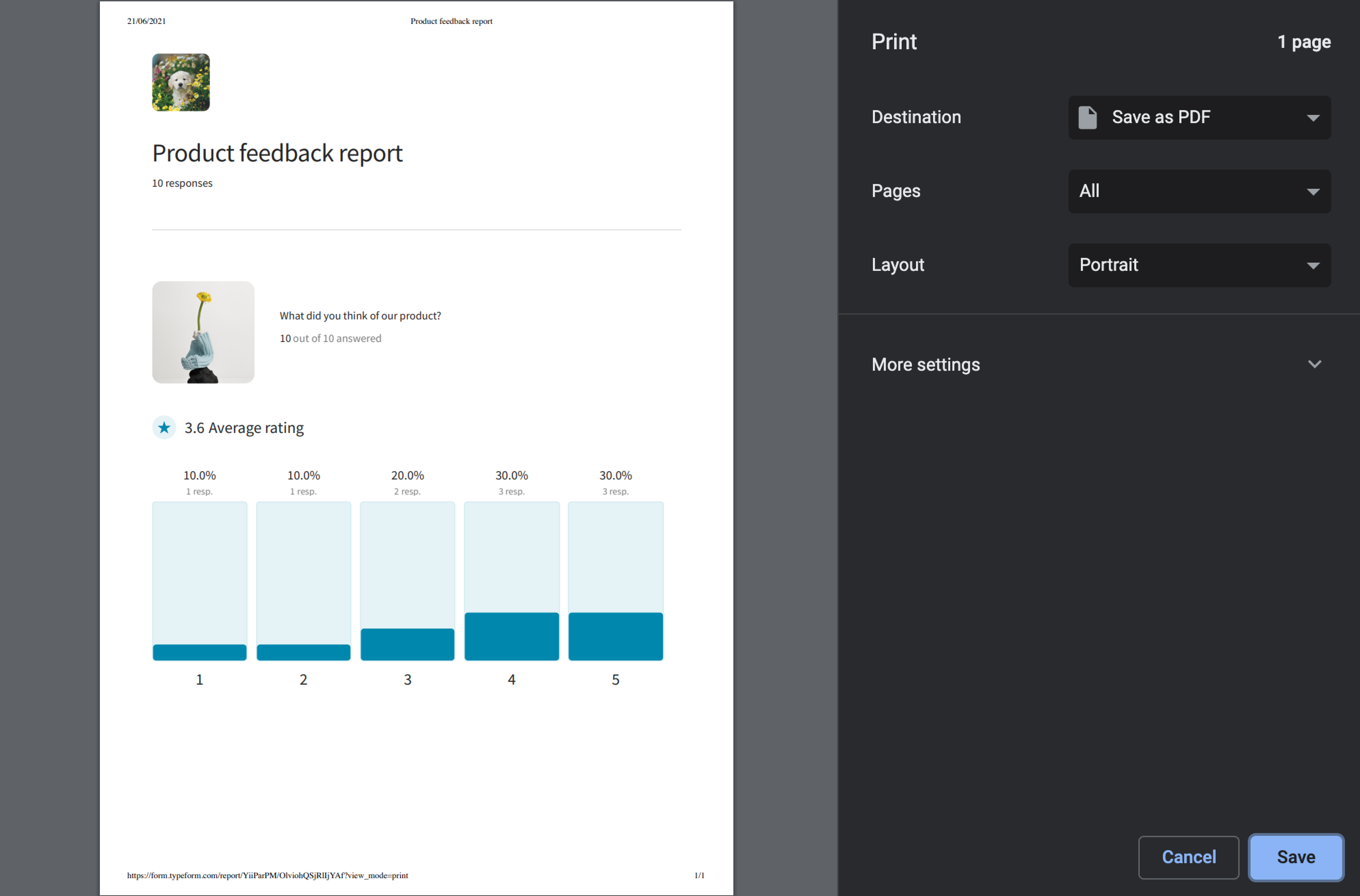 Print your typeform responses - Help Center