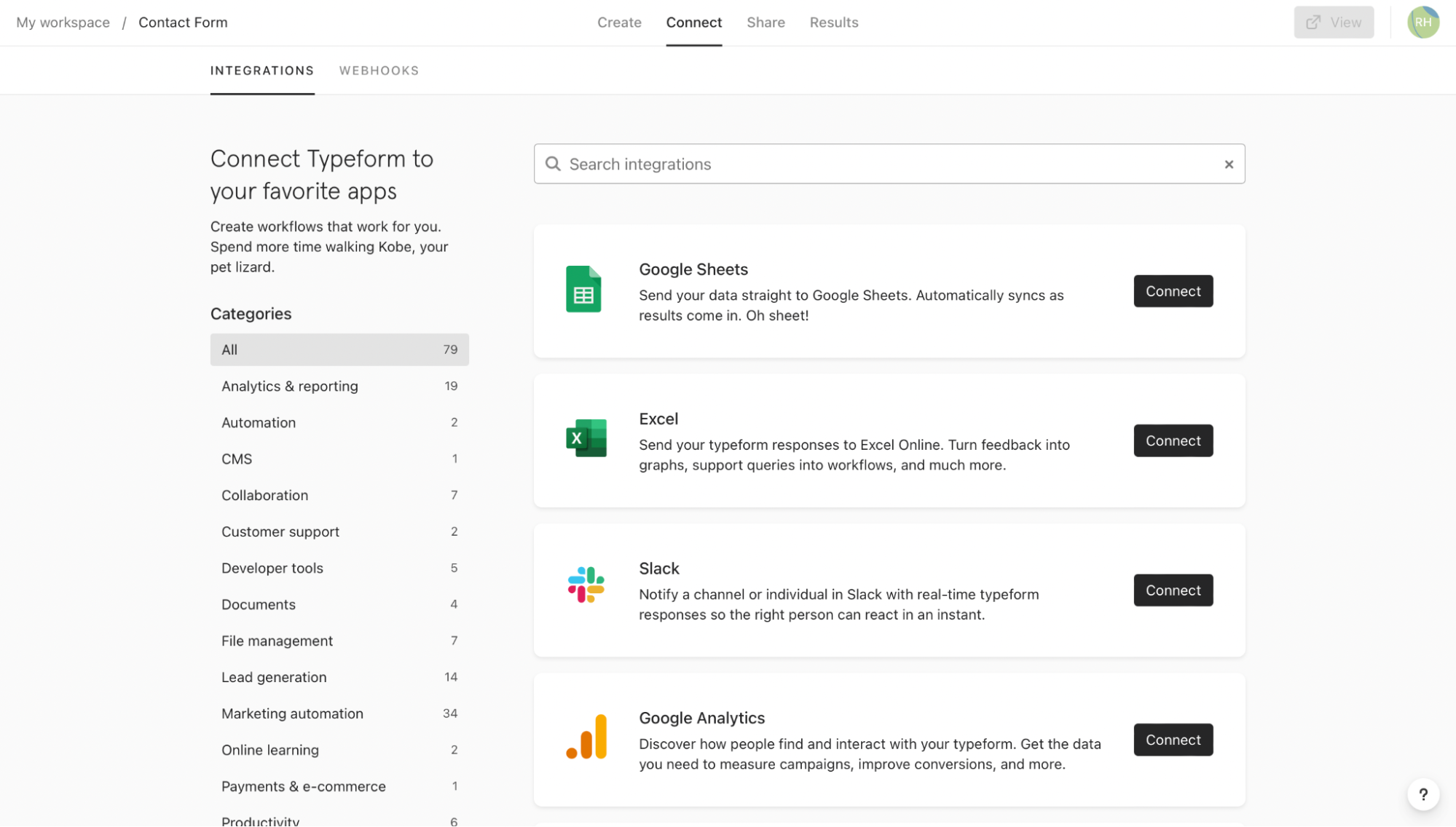 Use Typeform to capture leads through contact forms - Help Center ...